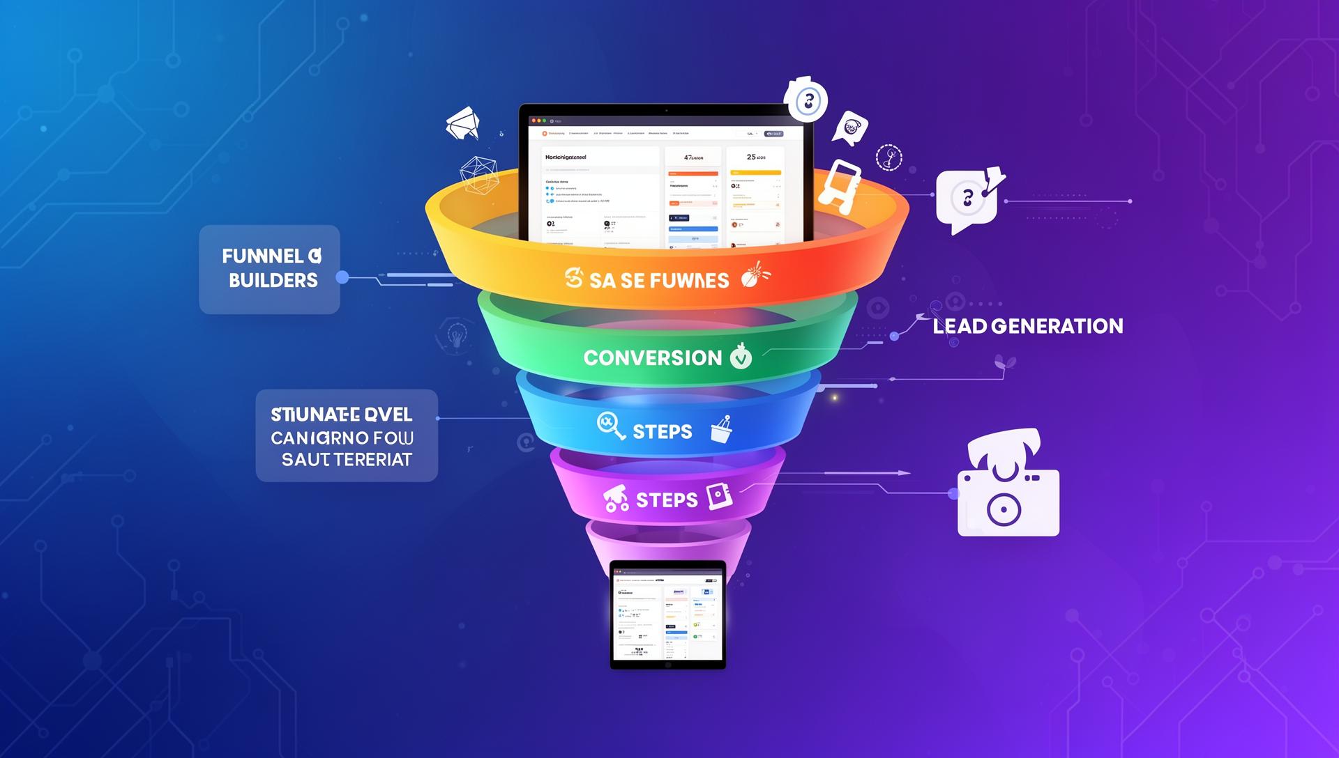 Bharat Funnels drag-and-drop funnel builder showing landing page templates, A/B testing, and conversion optimization features
