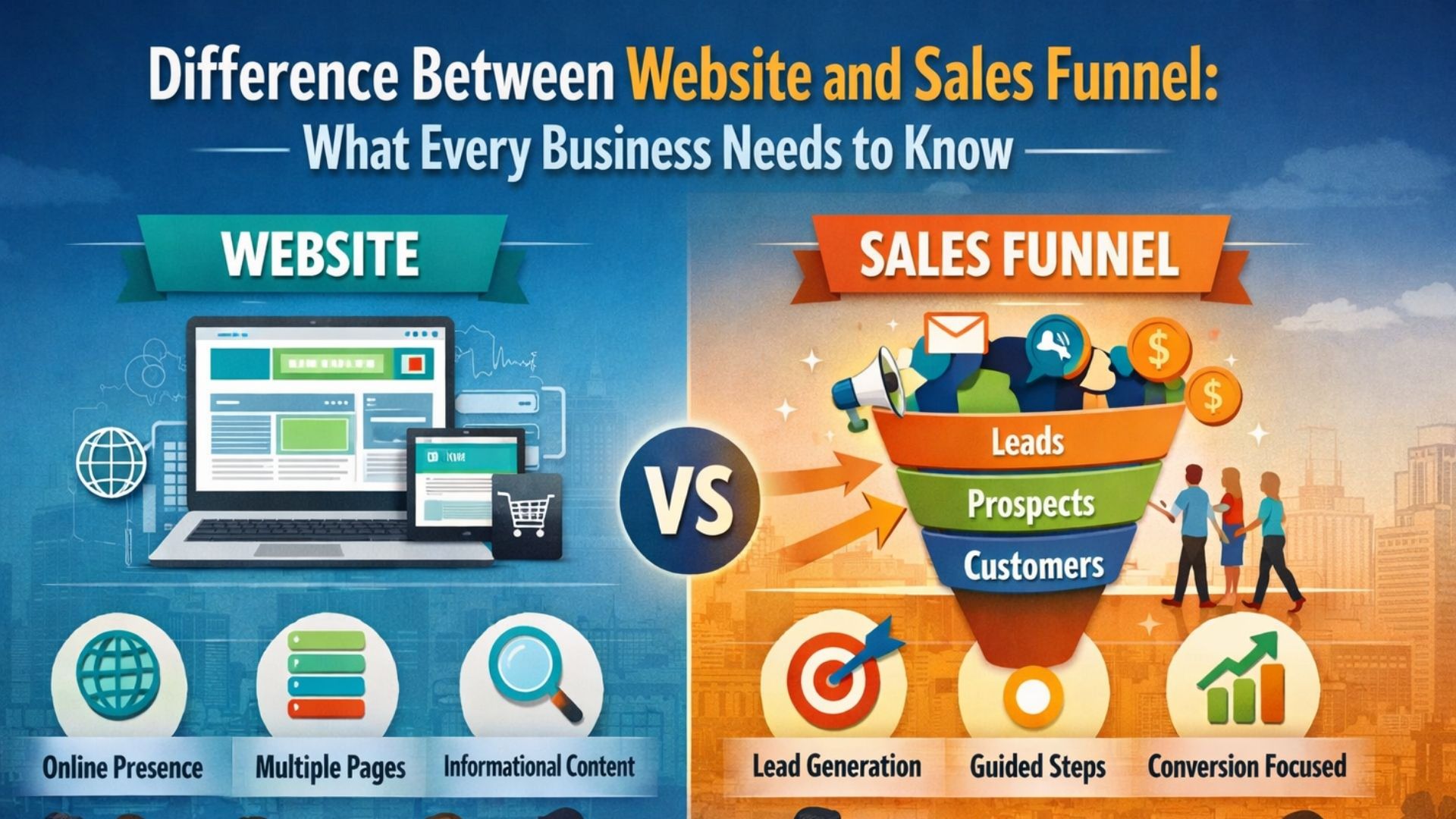 Featured image for article: Difference Between Website and Sales Funnel: What Every Business Needs to Know